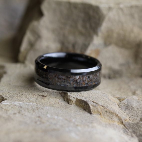 Unique Wedding Rings: Ceramic Dinosaur Bone Wedding Ring