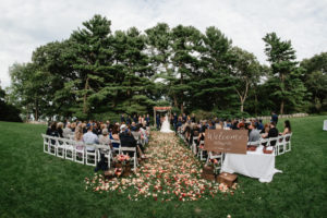 Outdoor Wedding Ceremony under Chuppah at The Estate at Moraine Farm in Beverly, Massachusetts