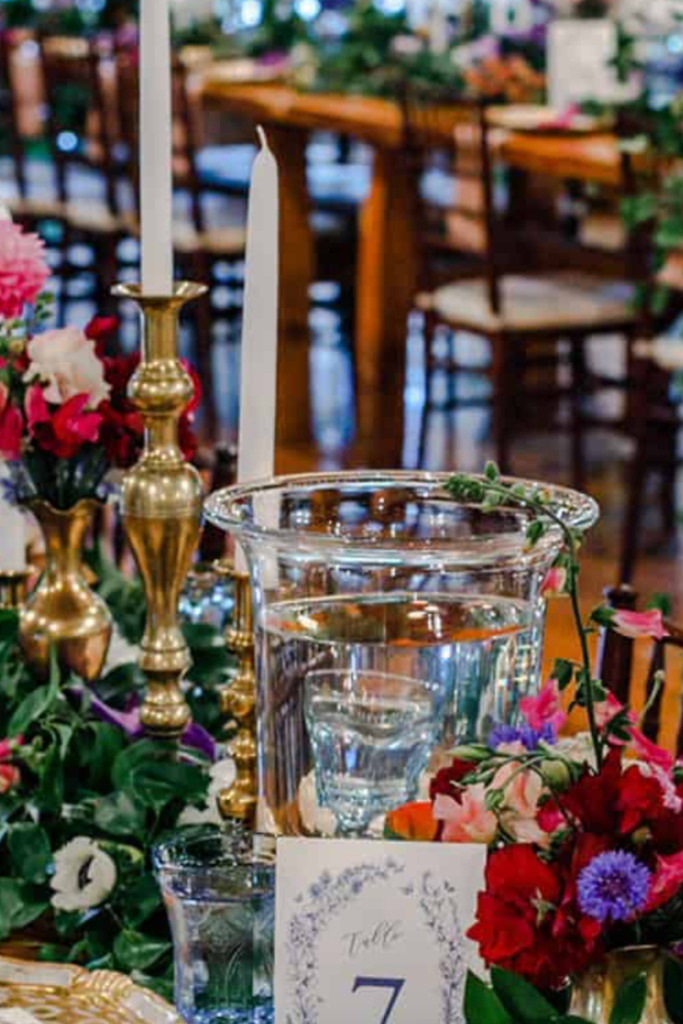 Jewel tone wedding table for fall wedding reception